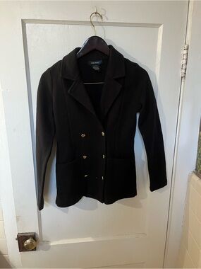 Level Eight Black Double-Breasted Jacket Blazer Size Small EUC